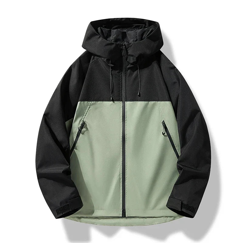 Waterproof Jacket with Hood and Windproof Shell for Men