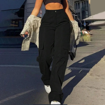 High-Waisted Street Cargo Pants for Women