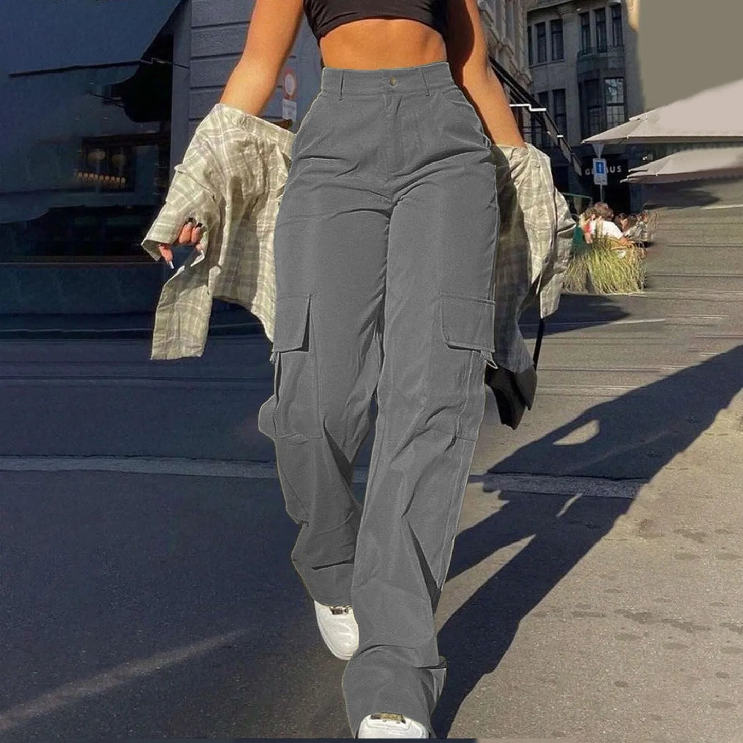 High-Waisted Street Cargo Pants for Women