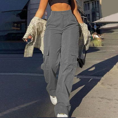 High-Waisted Street Cargo Pants for Women