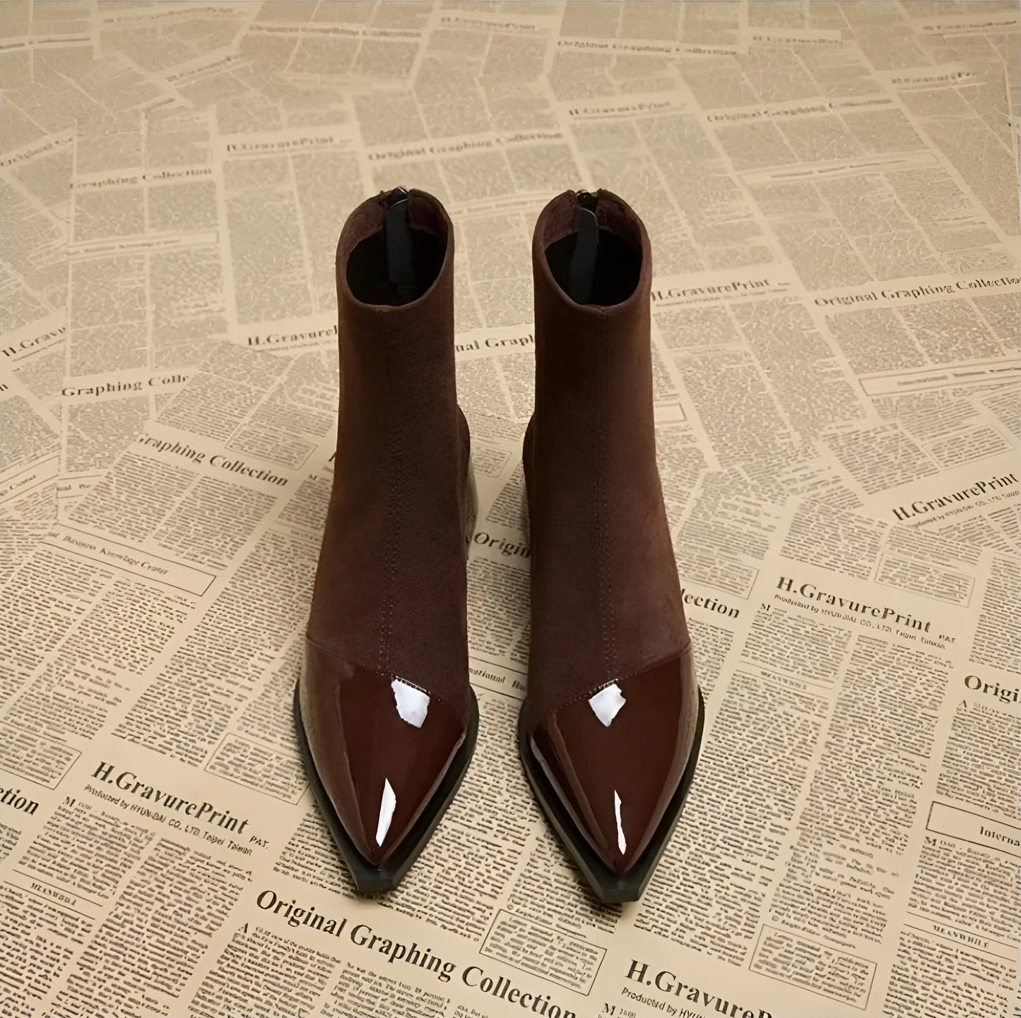 Winter Ankle Boots with Block Heel for Women