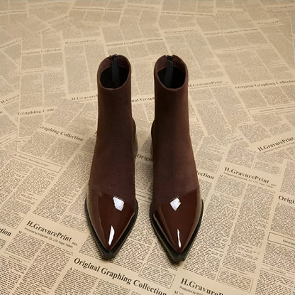 Winter Ankle Boots with Block Heel for Women