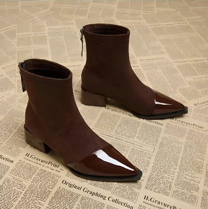 Winter Ankle Boots with Block Heel for Women