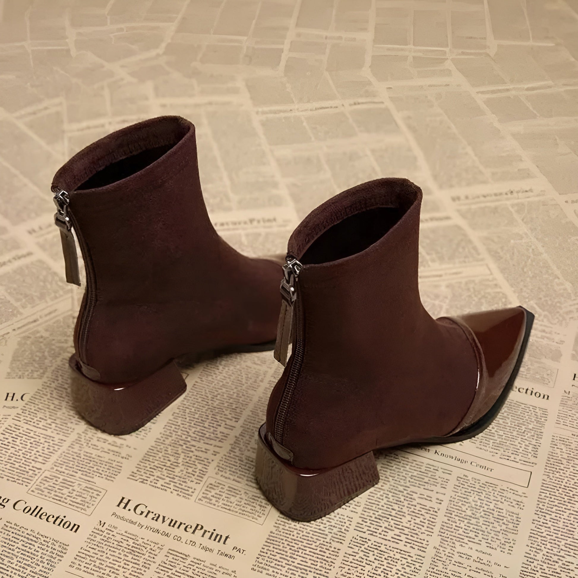 Winter Ankle Boots with Block Heel for Women