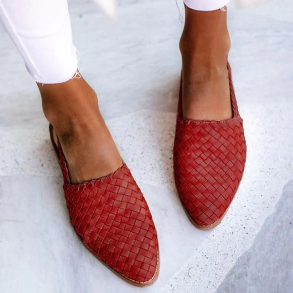 Spring Woven Slingback Ballet Flats for Women
