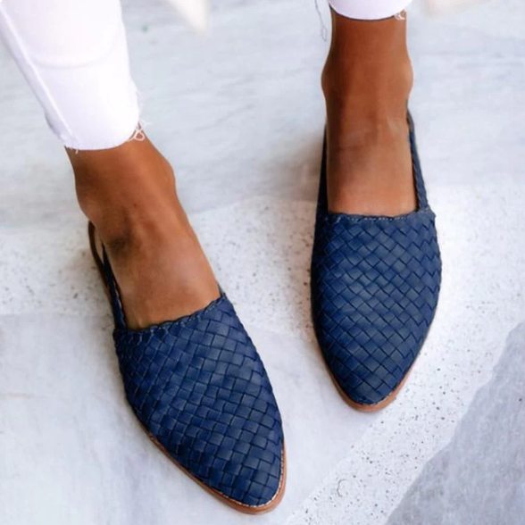 Spring Woven Slingback Ballet Flats for Women