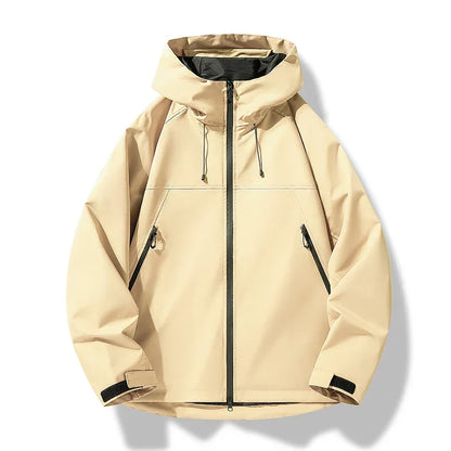 Waterproof Jacket with Hood and Windproof Shell for Men