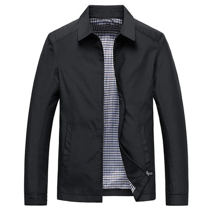 Minimalist Zipper Front Casual Jacket for Men