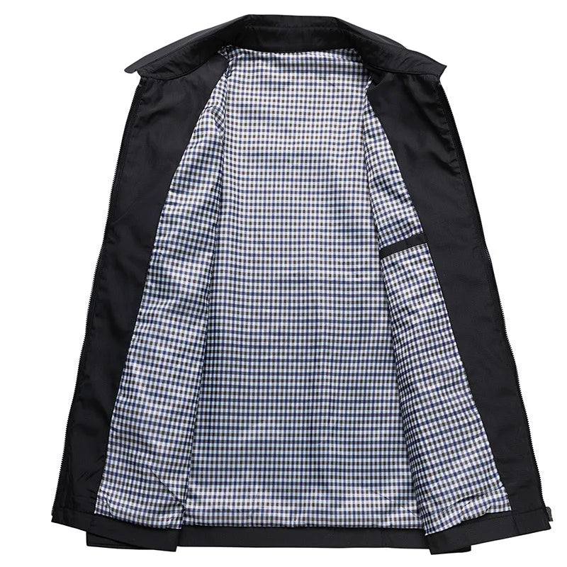 Minimalist Zipper Front Casual Jacket for Men