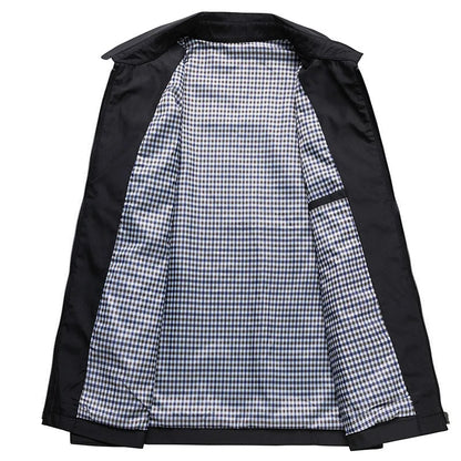 Minimalist Zipper Front Casual Jacket for Men