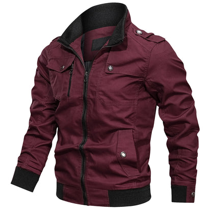 Bomber Jacket with Multiple Pockets for Men