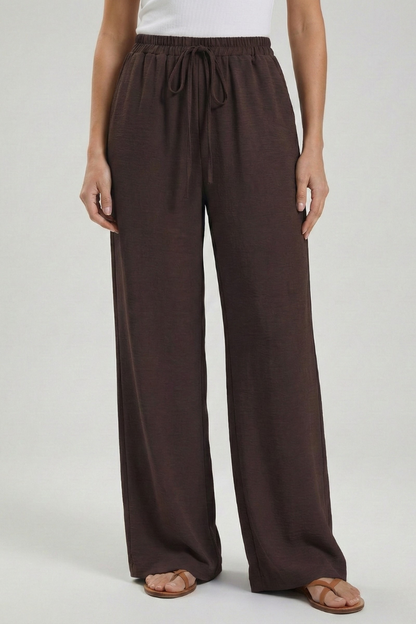 Palazzo Pants with Drawstring and Side Pockets for Women