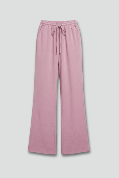 Casual Palazzo Pants with Elastic Waistband and Side Pockets for Women