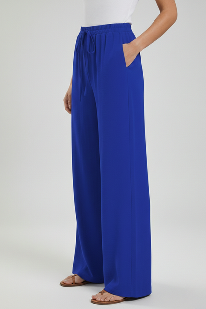 Palazzo Pants with Drawstring and Side Pockets for Women