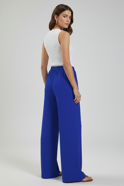 Palazzo Pants with Drawstring and Side Pockets for Women