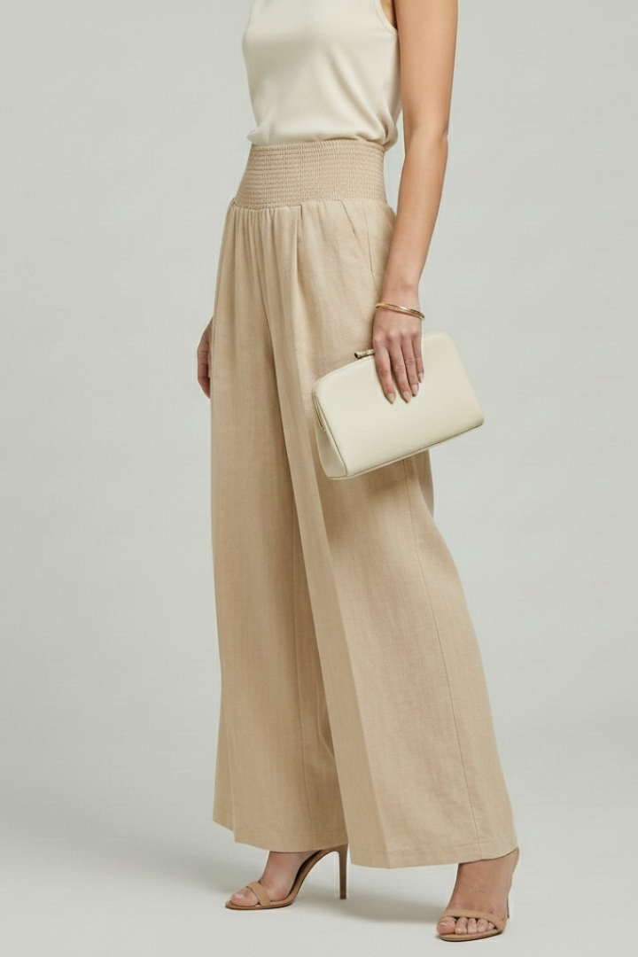 High-Waisted Palazzo Pants with Pleats for Women