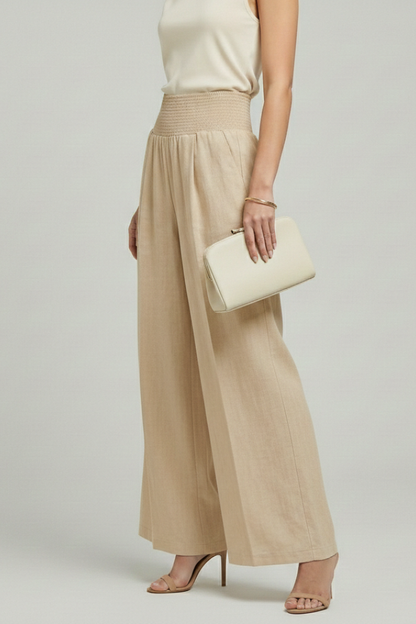 High-Waisted Palazzo Pants with Pleats for Women