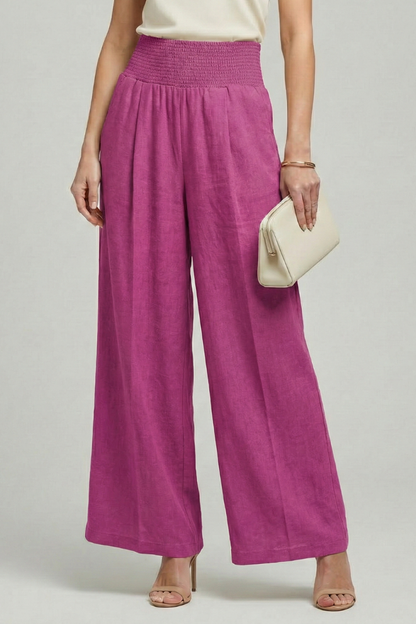 High-Waisted Palazzo Pants with Pleats for Women
