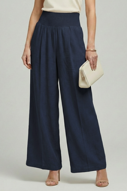 High-Waisted Palazzo Pants with Pleats for Women