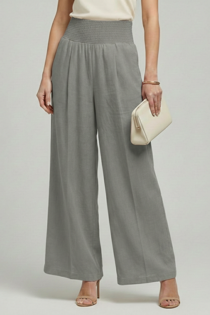 High-Waisted Palazzo Pants with Pleats for Women