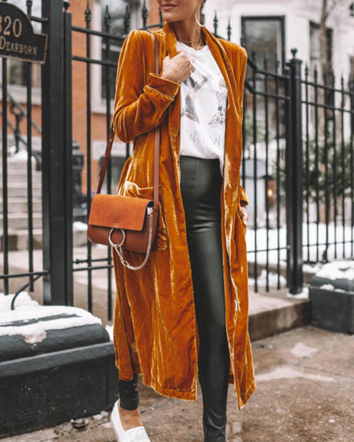 Long Cardigan with Open Front for Women