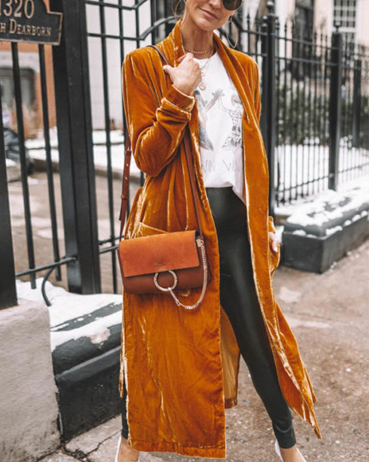 Long Cardigan with Open Front for Women