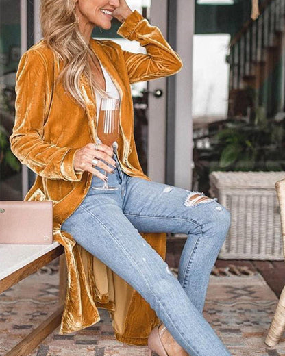 Long Cardigan with Open Front for Women