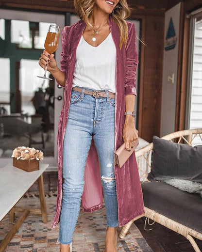 Long Cardigan with Open Front for Women