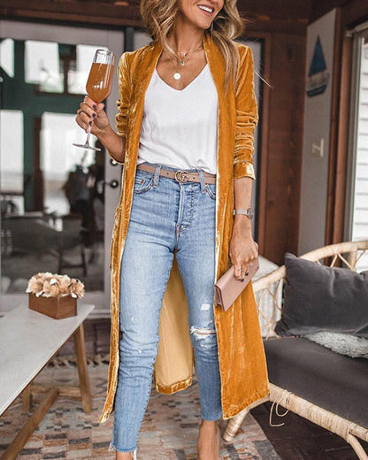 Long Cardigan with Open Front for Women