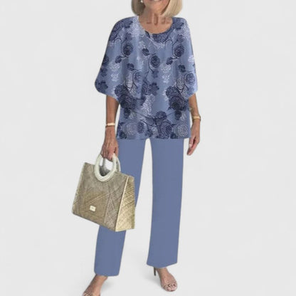 Printed Two-Piece Pants Set for Women