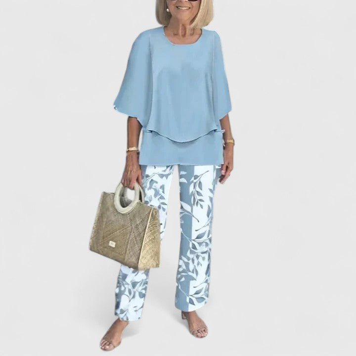 Printed Two-Piece Pants Set for Women