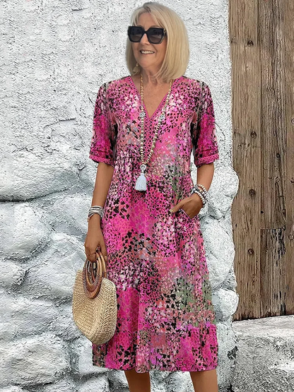 Relaxed Fit Floral Pattern Dress for Women