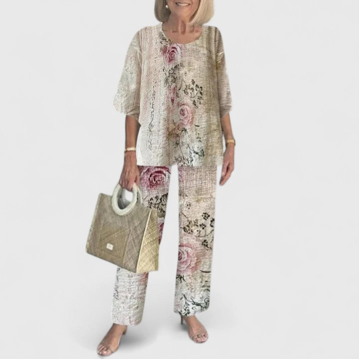 Printed Two-Piece Pants Set for Women