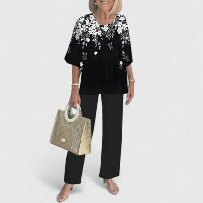 Printed Two-Piece Pants Set for Women