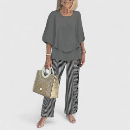 Printed Two-Piece Pants Set for Women