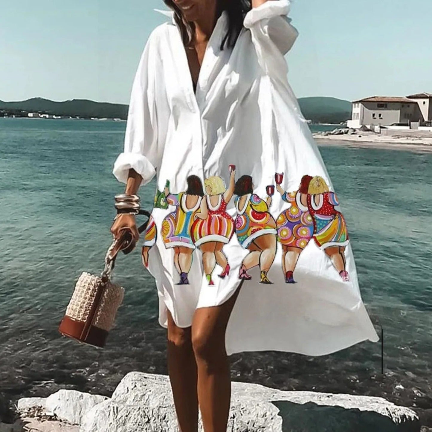 Summer Casual Shirt Dress for Women