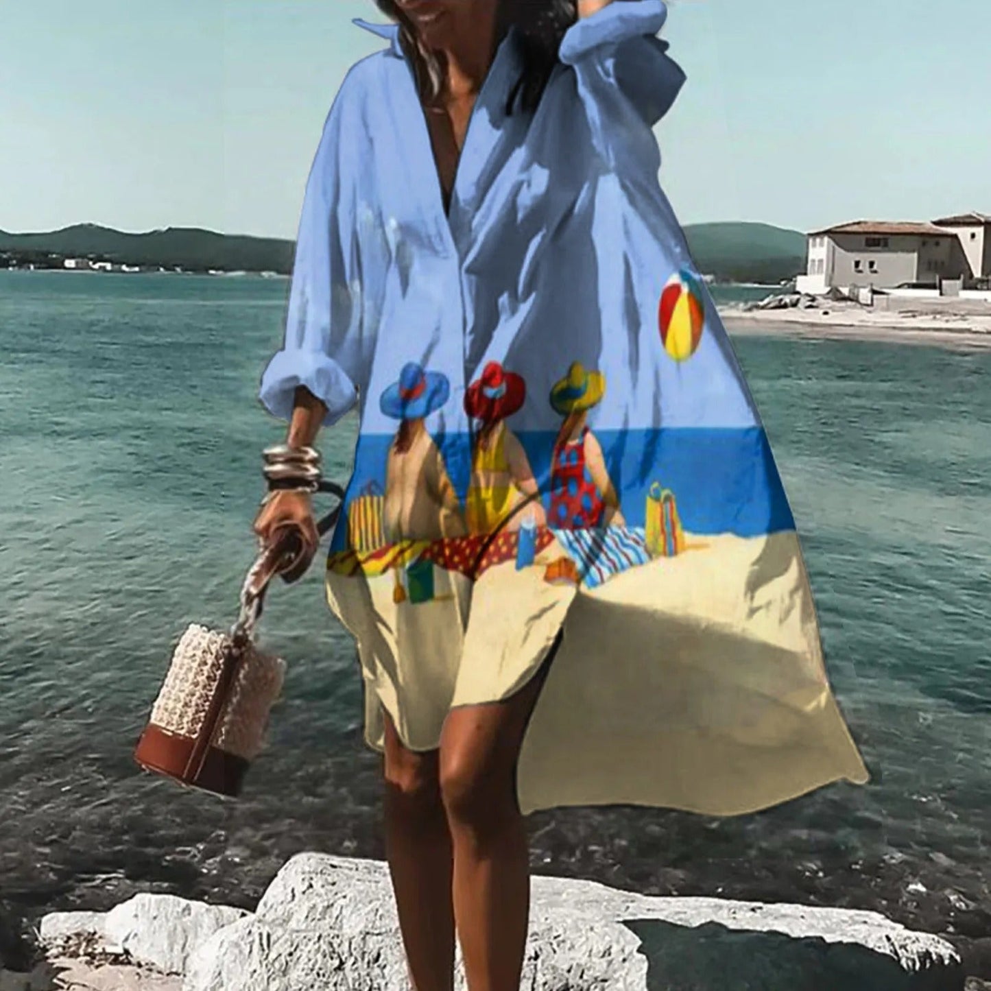 Summer Casual Shirt Dress for Women