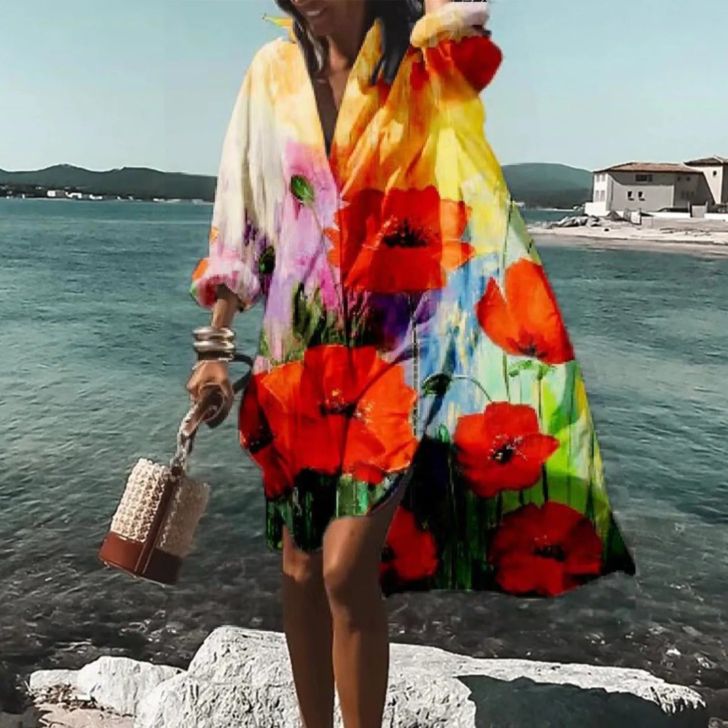 Summer Casual Shirt Dress for Women