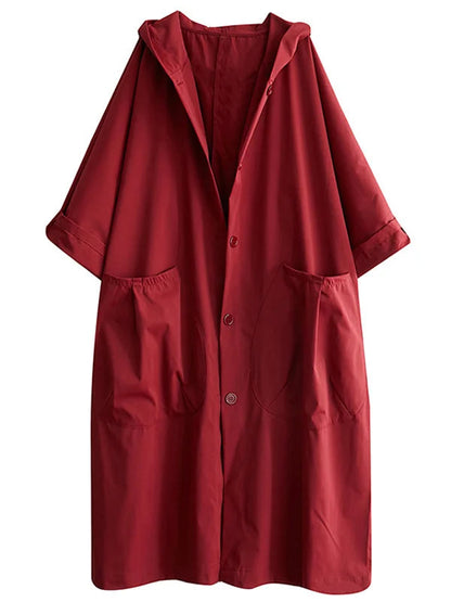 Oversized Coat with Hood and Pockets