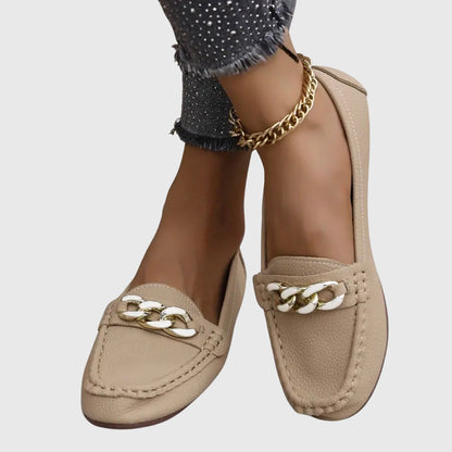 Slip-On Loafers with Chain Detail for Women