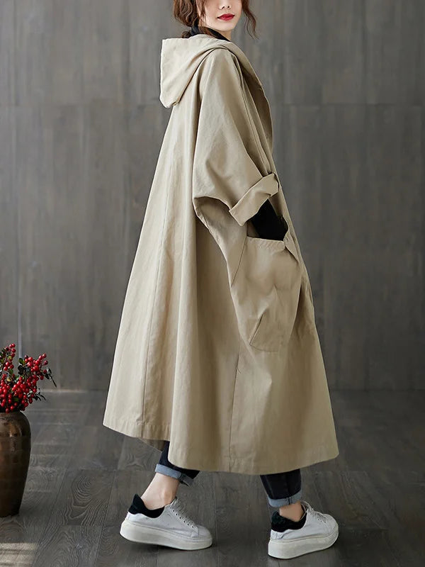 Oversized Coat with Hood and Pockets