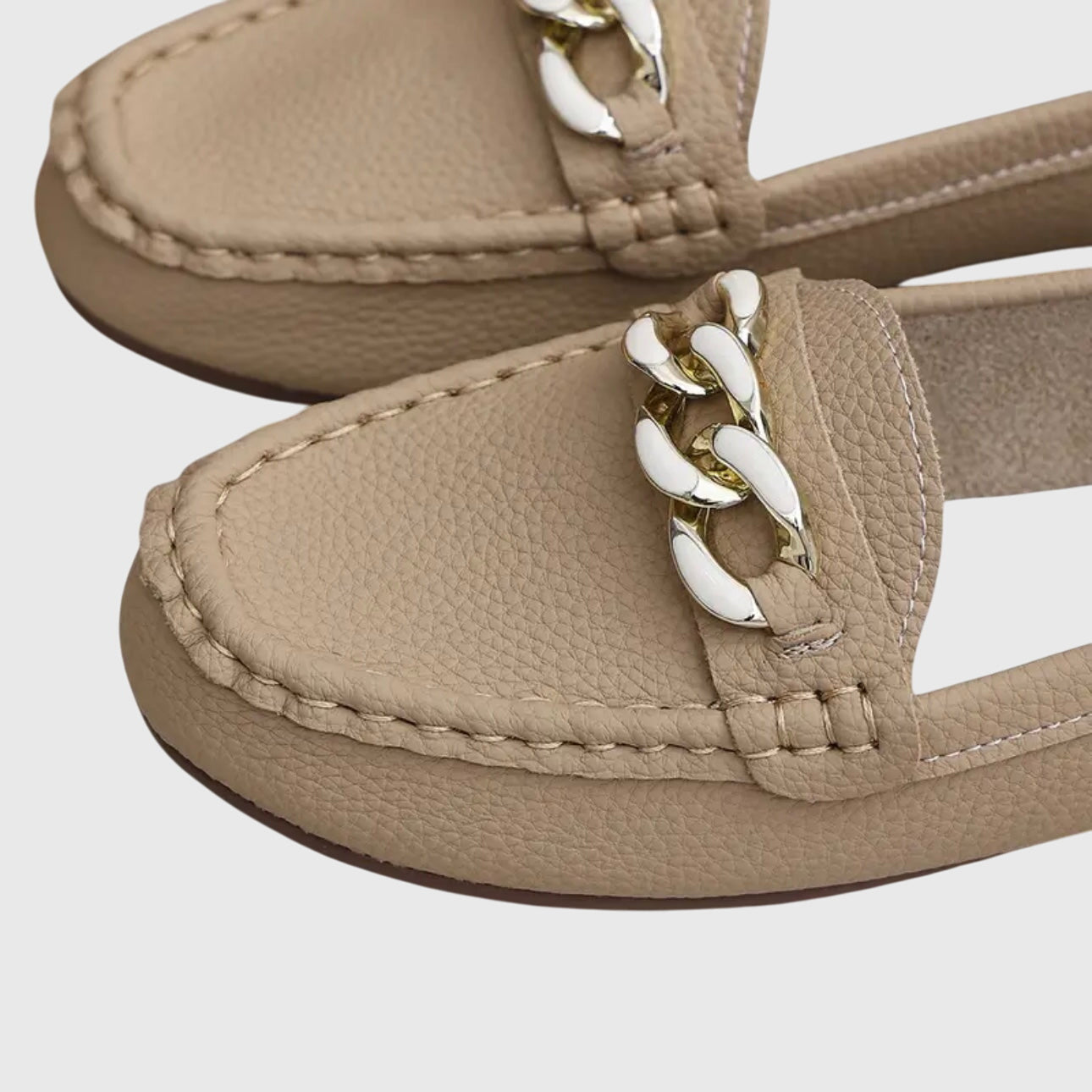 Slip-On Loafers with Chain Detail for Women