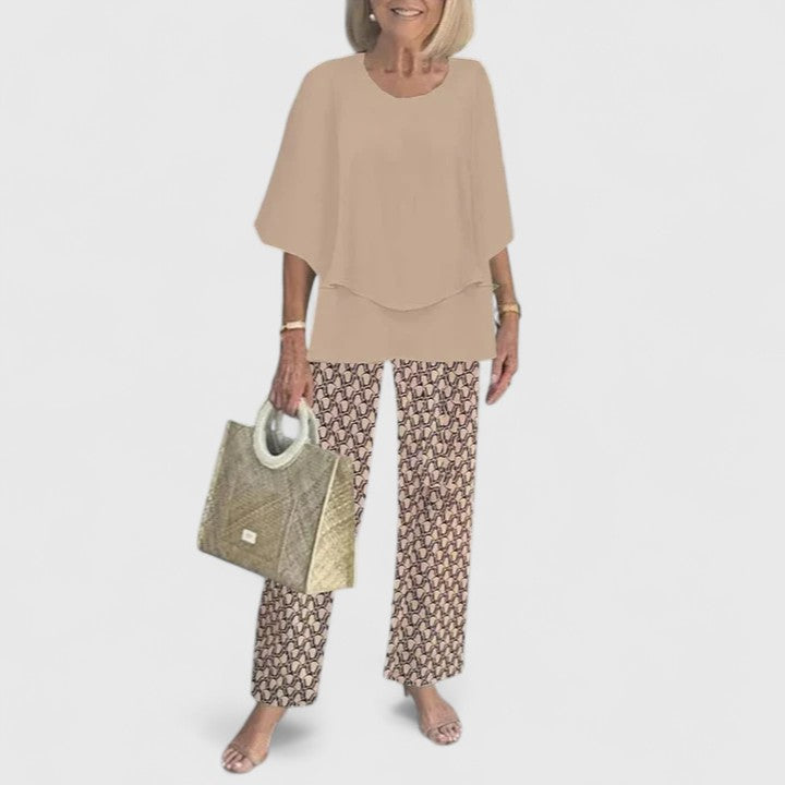 Printed Two-Piece Pants Set for Women