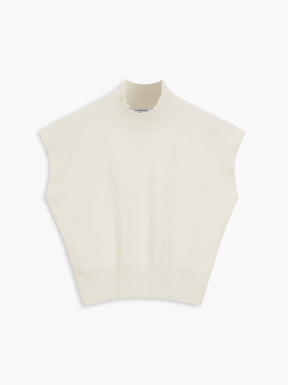 Casual Top with Mock Neck and Short Sleeves for Women