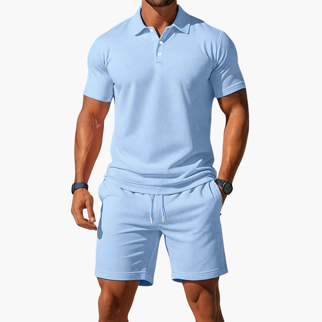 Polo Shirt and Shorts Casual Set for Men