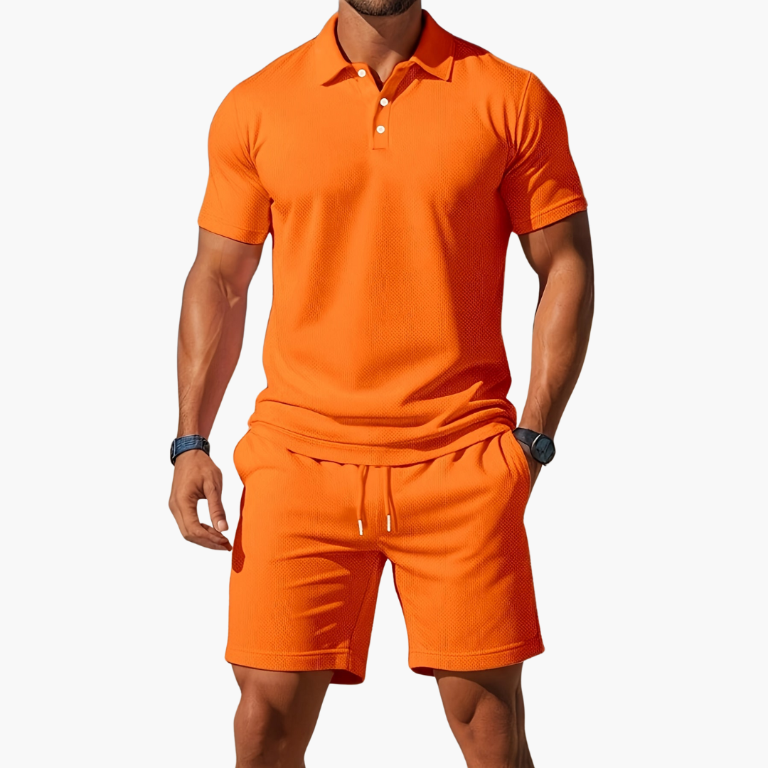 Polo Shirt and Shorts Casual Set for Men