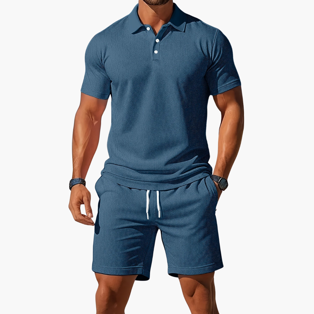 Polo Shirt and Shorts Casual Set for Men