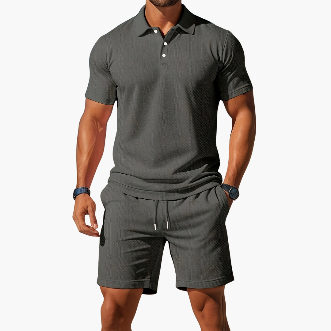 Polo Shirt and Shorts Casual Set for Men