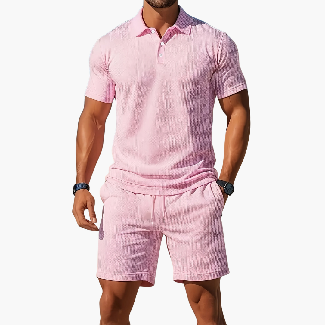 Polo Shirt and Shorts Casual Set for Men