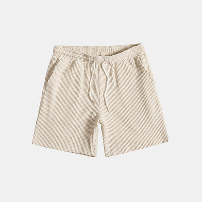Two-Piece Casual Set with Shirt and Shorts for Men